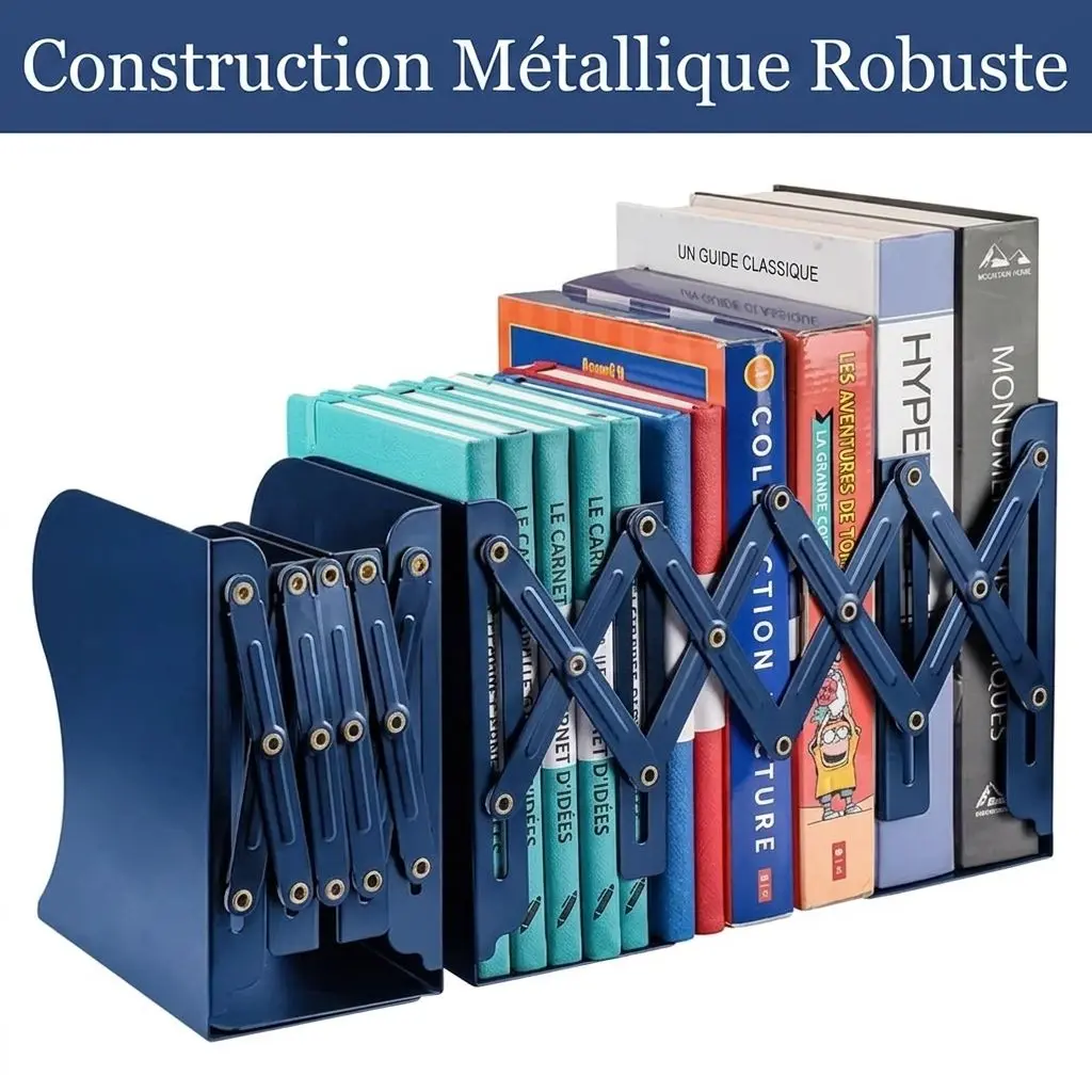 Serre-livres en métal extensible Organiseur de table